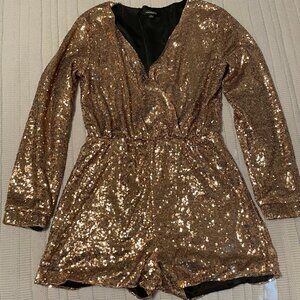 Gold Sequin Romper, size M